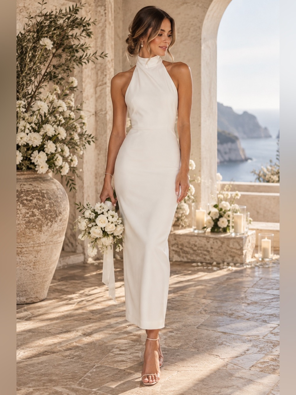 Sau Lee White Ivory Patricia Maxi Slit Dress Size 4